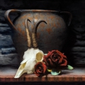 Still-Life-with-Skull-and-Roses-50x50