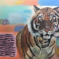 Dem-Tiger-in-die-Augen-sehen_Oel-auf-Leinwand_130-x-190-cm_2020_Caecilia-Falk