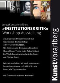 Institutionskritik | Workshop-Ausstellung